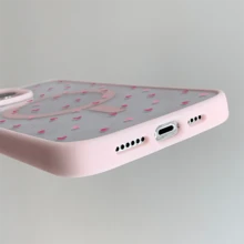 1 Piece, Heart Pattern, Simple And Stylish Phone Case, Magnetic Structure, Suitable For IPhone 11/12/13/14/15/17/Air/Pro/Plus/Pro Max And Galaxy S22/223/S84/S25/Ultra/FE/EDGE Models, Supports Wireless Charging Function. Suitable As A Gift For Friends, It Can Also Be Used For Special Occasions Such As Christmas, New Year, Valentine's Day, Etc. - Pink - View 4