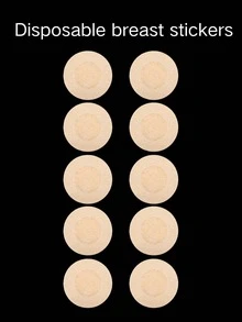 Women's Skin-Tone Strapless Lift-Up Bra, Front Closure Design, Knitted Fabric, Reusable, Self-Adhesive - Apricot - View 12