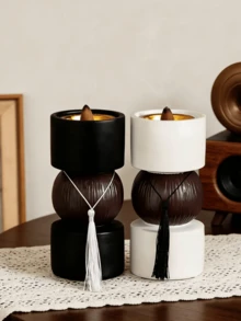 Set bruciatore di incenso con decorazione a nappine - Bruciatore di incenso a forma di cono con portacenere, strumento per la fragranza alla moda per relax/meditazione/yoga, elegante decorazione per soggiorno/ufficio/sala da tè, regalo pratico di aromaterapia per gli appassionati del benessere - Multicolore - Visualizzare 2