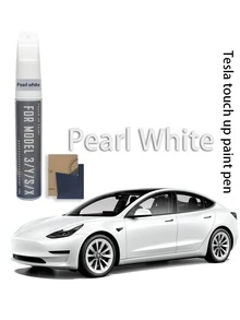 Tesla Car Paint Scratch Repair Pen, Includes Pearl White, Black, Red, Blue, Gray For Model Y, Model 3, Model X And Model S, Durable And Waterproof Anti-Rust Automotive Scratch Repair Kit With Sandpaper - Tesla Touch-up Pen - View 1