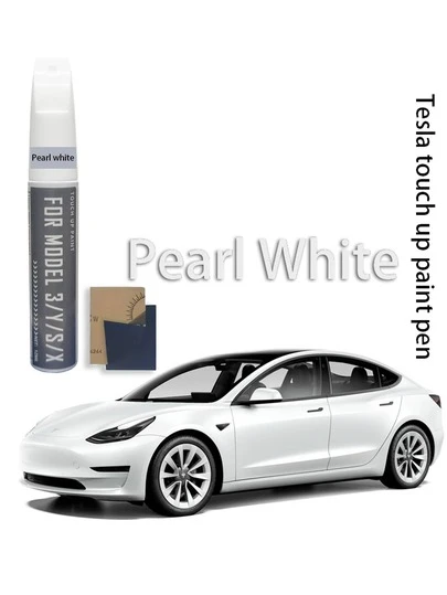 Tesla Car Paint Scratch Repair Pen, Includes Pearl White, Black, Red, Blue, Gray For Model Y, Model 3, Model X And Model S, Durable And Waterproof Anti-Rust Automotive Scratch Repair Kit With Sandpaper