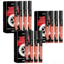 Paquetes de 4, 8 o 12 unidades: Marcador para llantas de color rojo (marcador permanente), compatible con metal, madera, lona, tela, plástico, llantas y vidrio. Es resistente al agua y de usar, ideal para entusiastas de automóviles y autos modificados. - A - Ver 11