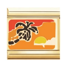 1PC Stainless Steel Module Bracelet Components, With Various Printed Patterns,Featuring Elements Of Stars, Moon, Heart, Devil's Eye, Flowers, And Cat, DIY Making Jewelry For Bracelet Necklaces, Can Be Freely Matched With Different Styles