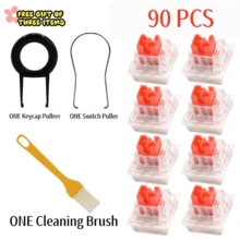 30Pcs/50Pcs/90Pcs Keyboard Switch Keyboard Clicker Key Replacement 3 Pin Tactile Switch Mechanical Keyboard Include Keycap Puller And Cleaning Brush - Multicolor - View 3