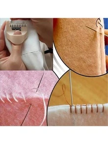 3件套缝纫工具套装，简易缝纫工具 - 塑料包边缝纫压痕器，适合初学者和老年人，间距分别为4毫米和3毫米，非常适合DIY手工项目，缝纫配件/符合人体工程学设计/表面光滑，适用于服装缝纫和面料，以及其他缝纫工具 - 彩色 - 查看 6