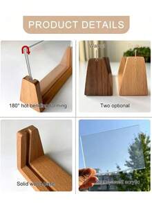 6/7英寸复古实木相框，胡桃木底座，高清亚克力玻璃面板 - 适用于桌面或台面展示