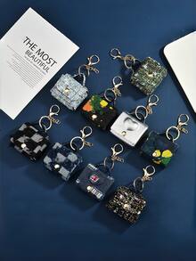 1件新款时尚迷你包包钥匙扣挂件，背包手提包挂饰，零钱包耳机盒 - 彩色 - 查看 4