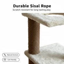 四种颜色可选便携式猫抓柱，带剑麻抓柱的猫树，室内猫抓柱互动玩具，带悬挂球，坚固的猫抓底座，易于安装，适合中小型猫咪玩耍和休息。 - 彩色 - 查看 9
