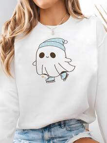 Women Sports Sweatshirts - White - View 2