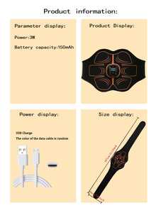 Ultimate Abs Shaping: USB Powered Smart Fitness Belt, 10 Modes - Portable Home Muscle Trainer And Progress Tracker - Black - View 7