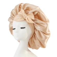 1pc Luxury Satin Sleep Cap With Adjustable Bow - Lightweight Hair Care Cap, Suitable For Curly/Braided/Natural Hair, Multiple Colors Available, Essential For Nighttime Hair Care, Soft & Snug Fit, Premium Bathroom Accessory, Hair Salon Product And Accessory, Beauty Travel Essential - Multicolor - View 18