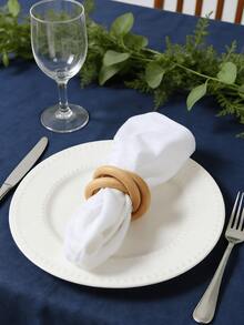 2pcs Wooden Napkin Rings, Suitable For Weddings, Christmas, Restaurants, Family Gatherings, Daily Use - Add Style To Your Dining Table - Multicolor - View 8