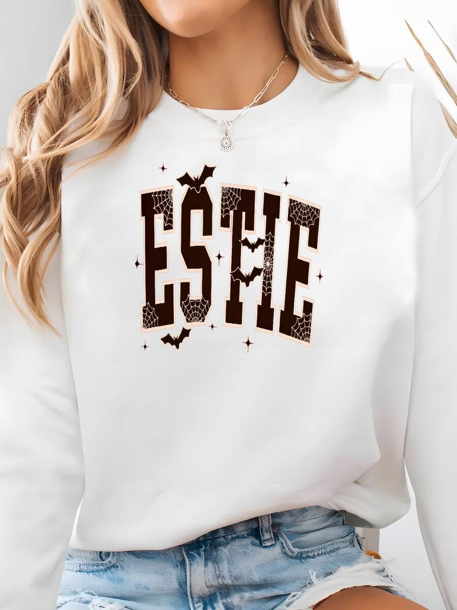 Sudadera Estética De Halloween: Regalo De Cuidado De La Piel Espeluznante Sudadera - Blanco - Ver 1