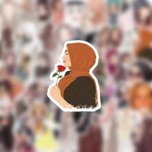 54pcs Ramadan Girl Stickers, Decorative Sticker Labels, Suitable For Creative Journals, Phones, Luggage, Laptops, Cups, Ideal For Valentine's Day, Eid, Ramadan, Middle East, Party Supplies, Ramadan Decor, Ramadan Gifts - Multicolor - View 9