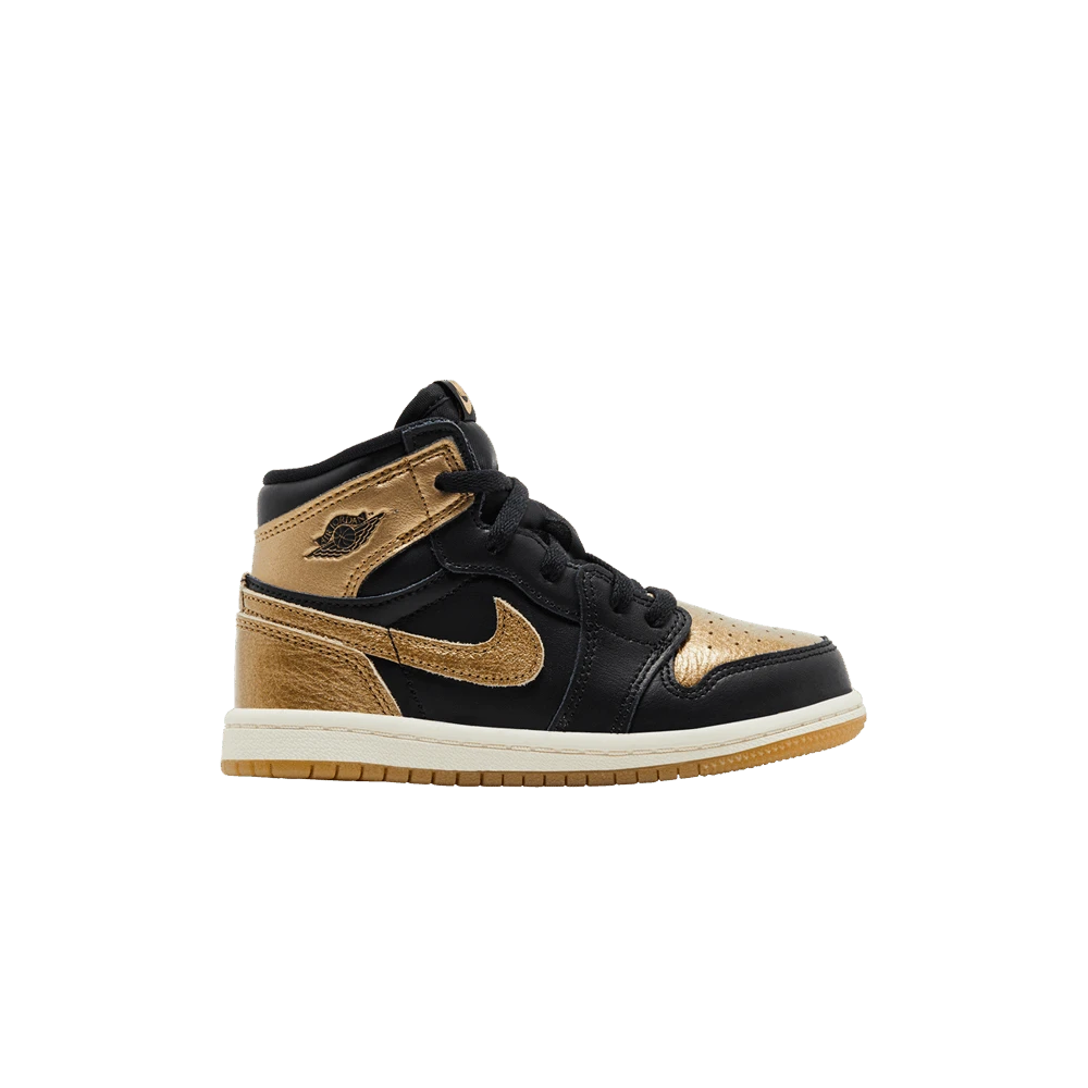 Nike Air Jordan 1 Retro High OG Toddler 'Black Gold' (Unisex) Black/Metallic Gold/Sail FD1413-071 Autumn New - 黑色 - 查看 1