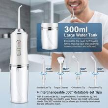 Rechargeable Electric Water Flosser Cordless Portable Oral Irrigator Dental Water Jet Professional Teeth Cleaning System With 3 Modes 4 Jet Tips For Deep Cleaning And Oral Health Improvement - Multicolor - View 2