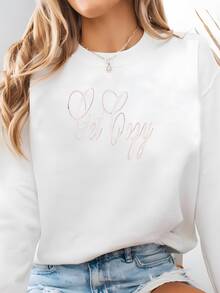 Women Plus Size Sports Sweatshirts - White - View 1