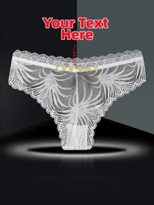 1pc Customized Women's Panties, Personalized Crystal Letter Name Underwear, Sexy Lace Breathable Bikini Briefs, Front Waist Bowknot Sexy Low Waist V-Shape Panties, DIY Shiny Crystal Letter Name, Date Number Anniversary Panties, Customized Wedding Gift, Bridal Underwear, Anniversary Gift, Valentine's Day Gift, Birthday Gift, Wedding Gift, Gift For Her/Girlfriend/Wife