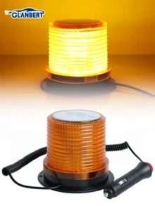 GLANBERT 12V-24V琥珀色30LED闪烁警示灯，磁吸式，适用于车辆、叉车、拖拉机、高尔夫球车、UTV、轿车、巴士等。