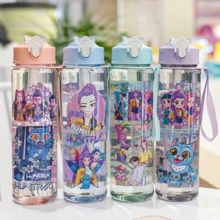 Mattel 750毫升动漫水瓶，带吸管，男女皆宜，户外运动水瓶，学校或办公室配件礼品 - 彩色 - 查看 1