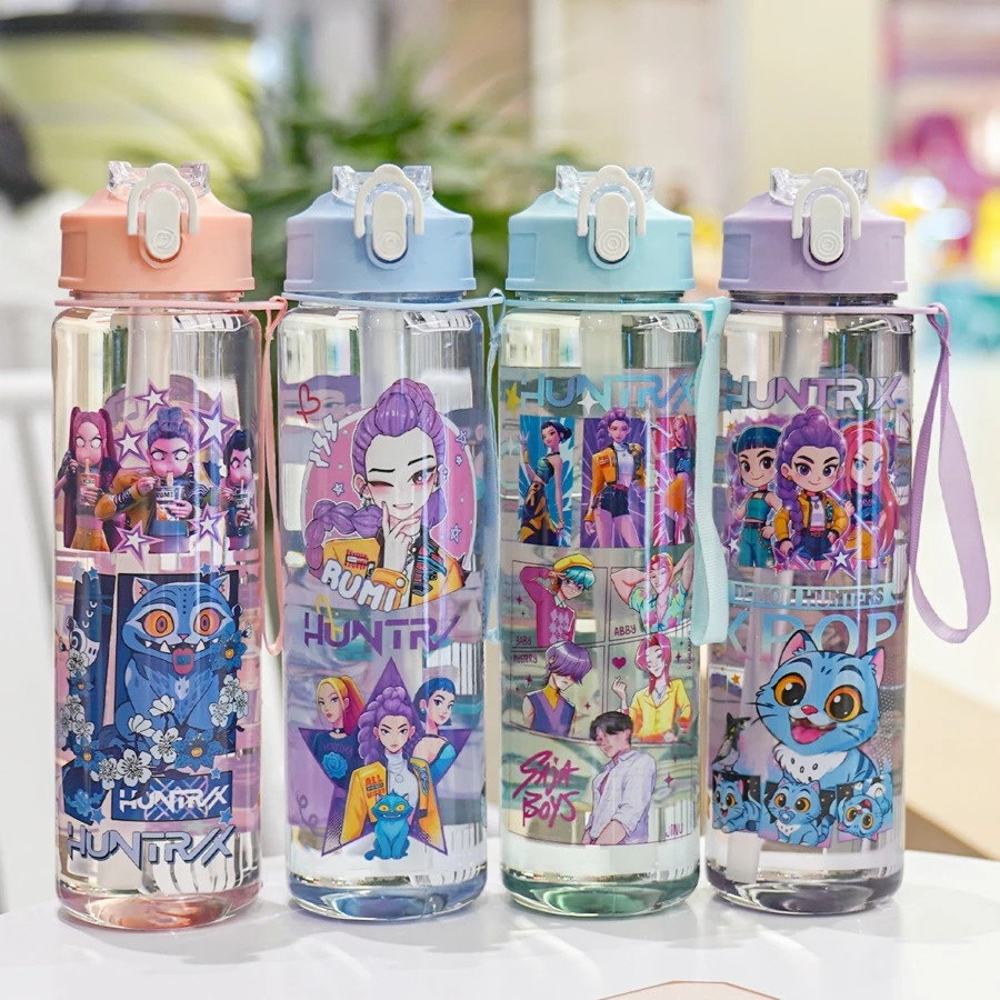 Mattel 750毫升动漫水瓶，带吸管，男女皆宜，户外运动水瓶，学校或办公室配件礼品 - 彩色 - 查看 1