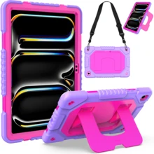 1pc Tablet Case With Stand & Shoulder Strap, Compatible With IPad 10th 10.9 (2022)/IPad 11th (A16) 11", Tab A9 Plus 11", Galaxy Tab A11PLUS, Fashionable Tablet Cover With Pen Slot, Available In Light Pink, Fuchsia, Black, Navy Blue/Black, Red/Black - Multicolor - View 29