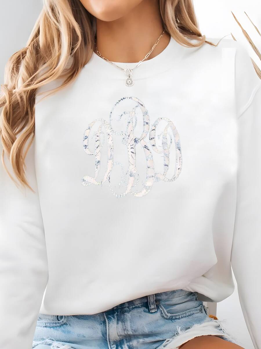 Women Plus Size Sports Sweatshirts - White - View 1
