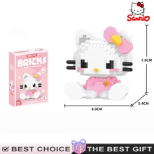 Sanrio مجموعة هيلو كيتي من سانريو، تساعد على تحسين التركيز، يمكن استخدامها لديكور غرفة كتل البناء، هدايا عيد الميلاد، لوازم حرفية DIY، تجميع نماذج للحيوانات والأشكال (صندوق خارجي عشوائي) - متعدد الألوان - مشاهدة 8
