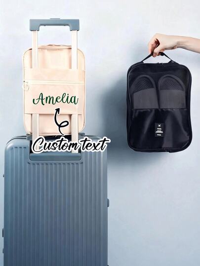 Personalized Travel Shoe Bag, Waterproof And Washable Daily Use Storage Bag, Travel Shoe Bag, Shoe Storage Bag, Printed With Design Name, Suitable For School Or Club Use, Customized Gift, Valentine's Day Gift