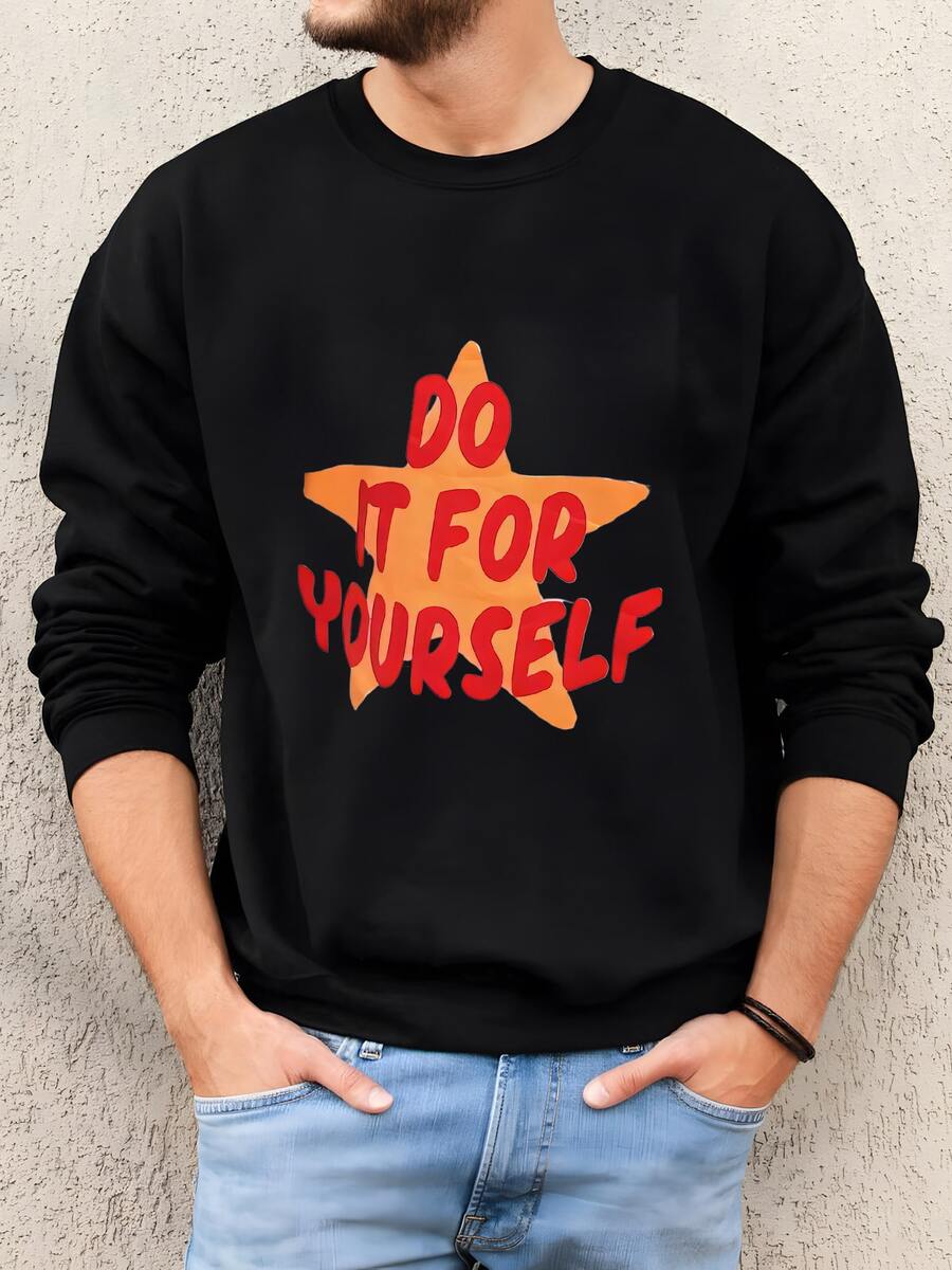 Mens Hazlo Por Ti Mismo Capucha Sudadera - Negro - Ver 1