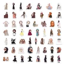 54pcs Ramadan Girl Stickers, Decorative Sticker Labels, Suitable For Creative Journals, Phones, Luggage, Laptops, Cups, Ideal For Valentine's Day, Eid, Ramadan, Middle East, Party Supplies, Ramadan Decor, Ramadan Gifts - Multicolor - View 6