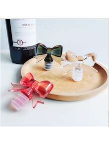 1pc Creative Silicone Wine Bottle Stopper, Bow-Shaped Golf Ball Design - Multicolor - View 3