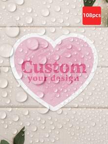 1-180张定制贴纸 - 个性化心形贴纸，透明、防水、防油，可打印任何照片和文字，装饰性感谢贴纸，彩色标签，是家居、商务、企业礼品、礼品包装的理想之选，适合男士、女士、儿子、女儿、家人、朋友，独特的礼物，非常适合周年纪念日、生日、情人节、商务活动和日常使用。 - 多色2 - 查看 28