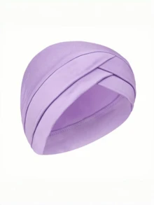 1件复古新款额头交叉套头帽，穆斯林内衬头巾，纯色回族小帽，适合时尚女性，耐用系带头巾 - 漁夫帽 - 查看 2