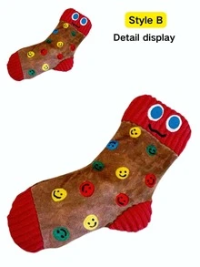 1件卡通袜子玩具，食物玩具，发声玩具，咀嚼玩具，慢食玩具，宠物玩具，宠物用品，猫狗互动玩具，快乐狗狗玩具 - 彩色 - 查看 7