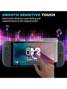 XINHONGYU 3片装钢化玻璃屏幕保护膜，兼容Switch/Switch OLED/新款Switch 2 (2025)、Switch Lite游戏机，全屏保护，防刮擦防摔。 - 3pcs - 查看 6