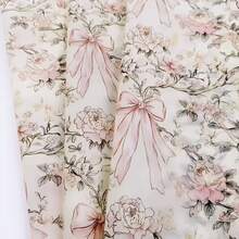 20pcs Peony & Bow Pattern Thin Wrapping Paper | 20*14 Inch Gift Wrapping Paper, Rose Brown, Suitable For Bouquet Packaging, Crafts, Gift Filling, Wedding, Thanksgiving, Birthday, Valentine's Day, Christmas | Peony & Bow Pattern - Multicolor - View 12