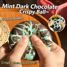 1个2026新款酥脆手工薄荷黑巧克力挤压减压蜡球，嘎吱作响的挤压解压玩具，生日/复活节/情人节礼物，玩具 - 彩色 - 查看 2