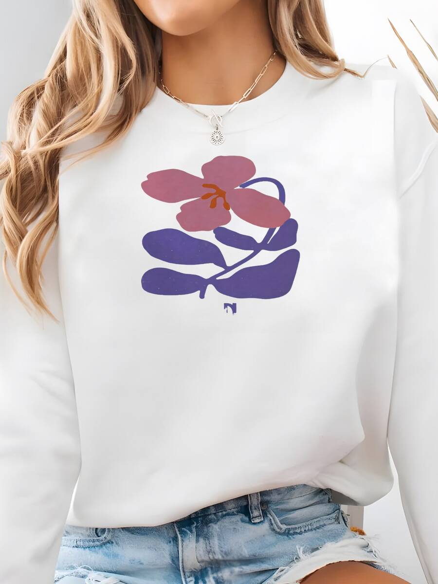 Alegre En La Esperanza Cristiano Gráfico Tee Jesus Camisa Retro Boho Floral Sudadera Cristiana Flor Silvestre Camisa Biblia Versículo Estética Sudadera - Blanco - Ver 1