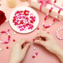 10pcs/20pcs Heart-Shaped Acrylic Beads, Loose Beads, Suitable For DIY Jewelry Making Of Bracelets, Necklaces, Earrings And Other Accessories, Beading Supplies (Random Color) - Random Color - View 11