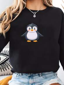 Women Plus Size Sports Sweatshirts - 黑色 - 查看 2