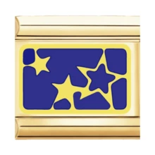 1PC Stainless Steel Module Bracelet Components, With Various Printed Patterns,Featuring Elements Of Stars, Moon, Heart, Devil's Eye, Flowers, And Cat, DIY Making Jewelry For Bracelet Necklaces, Can Be Freely Matched With Different Styles