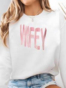Women Plus Size Sports Sweatshirts - White - View 1