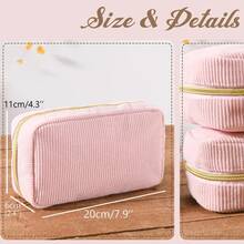 1个个性化灯芯绒化妆包，定制刺绣收纳袋，旅行化妆包，伴娘洗漱包，拉链封口，度假派对手提包，女士化妆箱，结婚礼物，生日礼物，伴娘礼物，情人节礼物，派对/姐妹会礼物，送给妈妈、女朋友的礼物，适合周年纪念日、毕业典礼、返校季，永恒的爱 - 彩色 - 查看 4