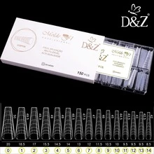 F1 0mm Mold 150pcs Natural Shape D&Z Professional Gel Nail Extension - 天然透明棺材 - 查看 4