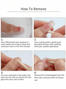 10片手工粉色猫眼短款美甲贴片，杏仁形图案，优雅风格，亚克力美甲用品包含1个迷你指甲锉和1张贴纸，非常适合夏季DIY美甲和音乐节。 - 粉色 - 查看 9