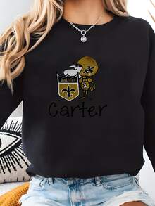 Burbuja, Burbuja De Sudadera, Bebé, Romper De Burbuja, Burbuja, Monogramado, Santos De Nueva Orleans, Nola Sudadera - Negro - Ver 2