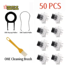 30Pcs/50Pcs/90Pcs Keyboard Switch Keyboard Clicker Key Replacement 3 Pin Tactile Switch Mechanical Keyboard Include Keycap Puller And Cleaning Brush - Multicolor - View 16