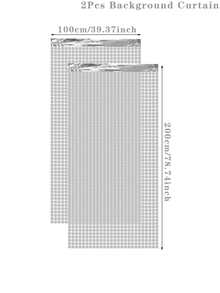 2片装银色方形塑料雨帘背景幕布，适用于生日派对装饰、婚礼、节日派对装饰、圣诞节家庭派对房间墙面背景装饰，带闪亮帘幕，派对礼物，万圣节装饰，万圣节礼物，万圣节房间装饰，圣诞节家居装饰，圣诞节礼物，圣诞节装饰，新年装饰