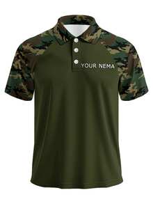 Customized Men's Polo Shirt, Customizable With Name Or Text, Casual Collared Button-Down Short Sleeve Shirt, Suitable For Work, Anniversary, Sports, Casual Wear | Customizable Shirt | Comfortable Style